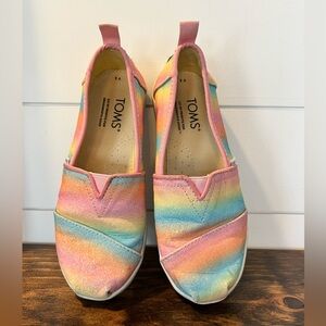 TOMS Size 1 Rainbow Glitter/Shimmer
